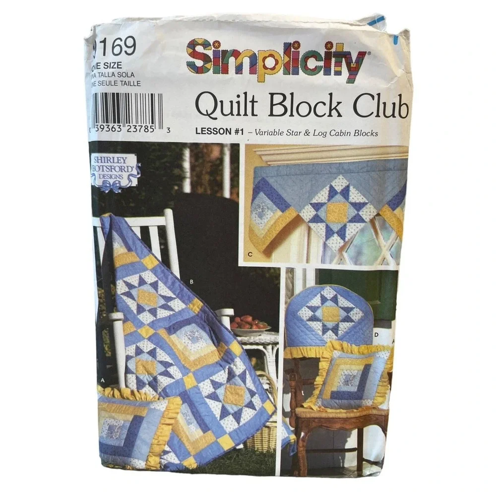 Simplicity Sewing Pattern 9169 Quilt Block Club Variable Star Log Cabin‎ Blocks